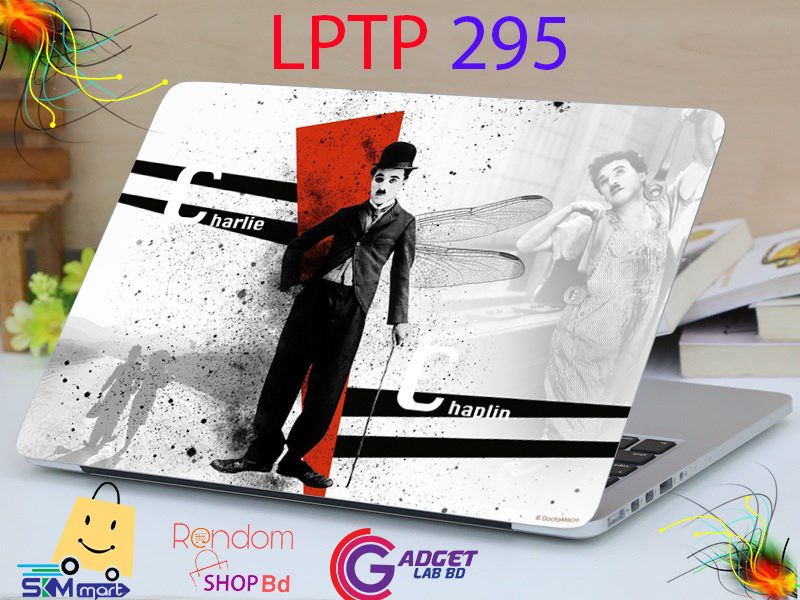 LPTP - 295 Charlie Chaplin Laptop Sticker Laptop Skin Sticker & Laptop Skin for laptop Back Side Decoration