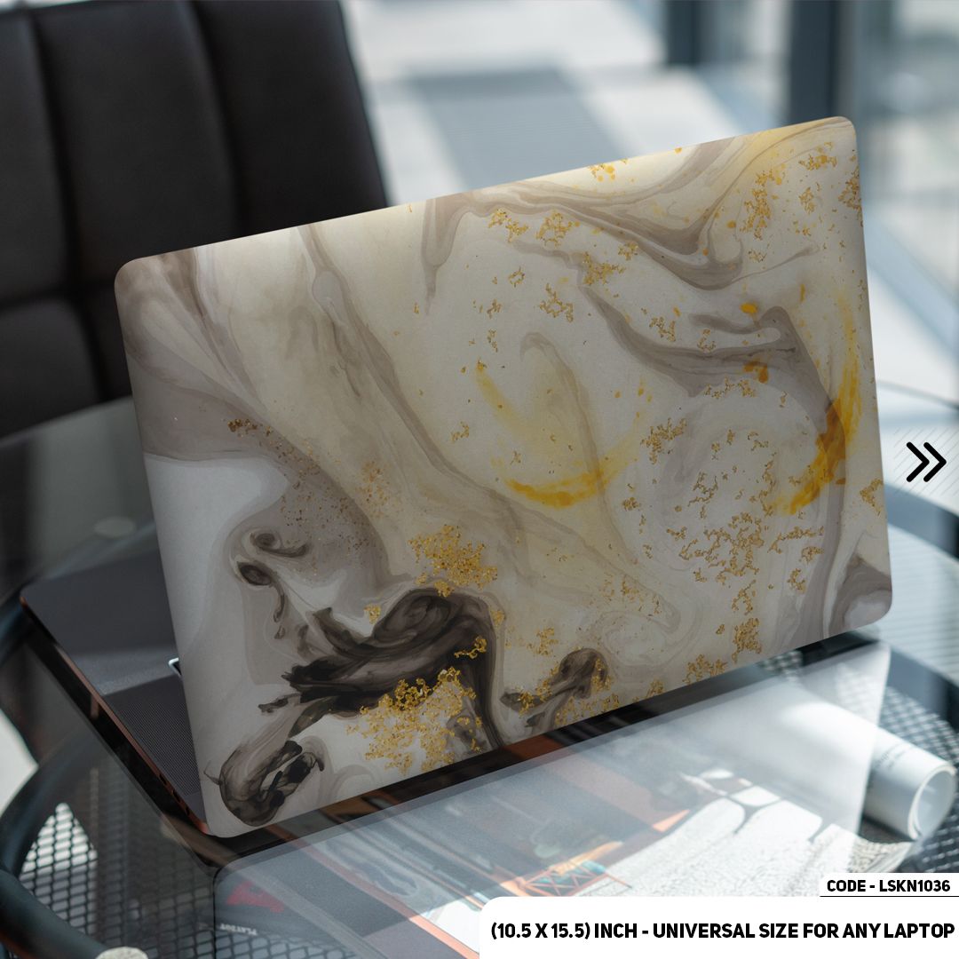 LSKN1036 - Golden Marble Texture Laptop Skin Decal Sticker For Any Kind of Laptop Waterproof Removable Laptop Sticker (10.5X15.5) - Handy Commodity