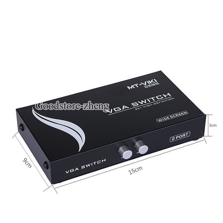 VGA Switcher Into 1 Out of 2 Binary A Converter LCD Monitor PC Video Sharing