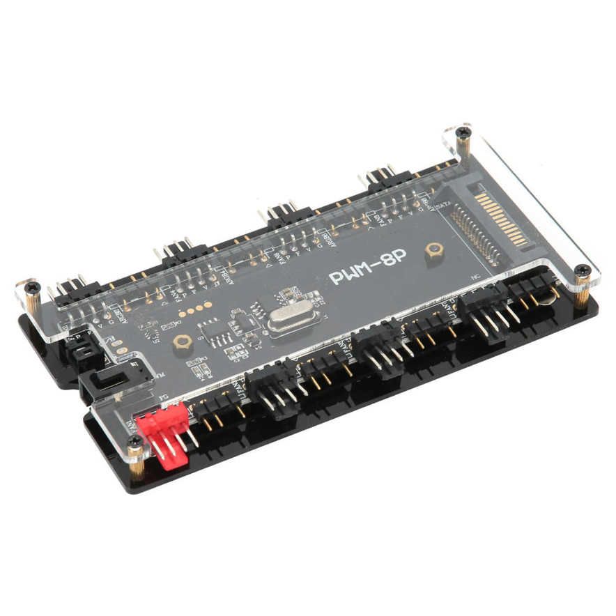 Case Fan Hub PWM+ARGB 2 in 1 Wireless Remote Controller for Computer Cooling