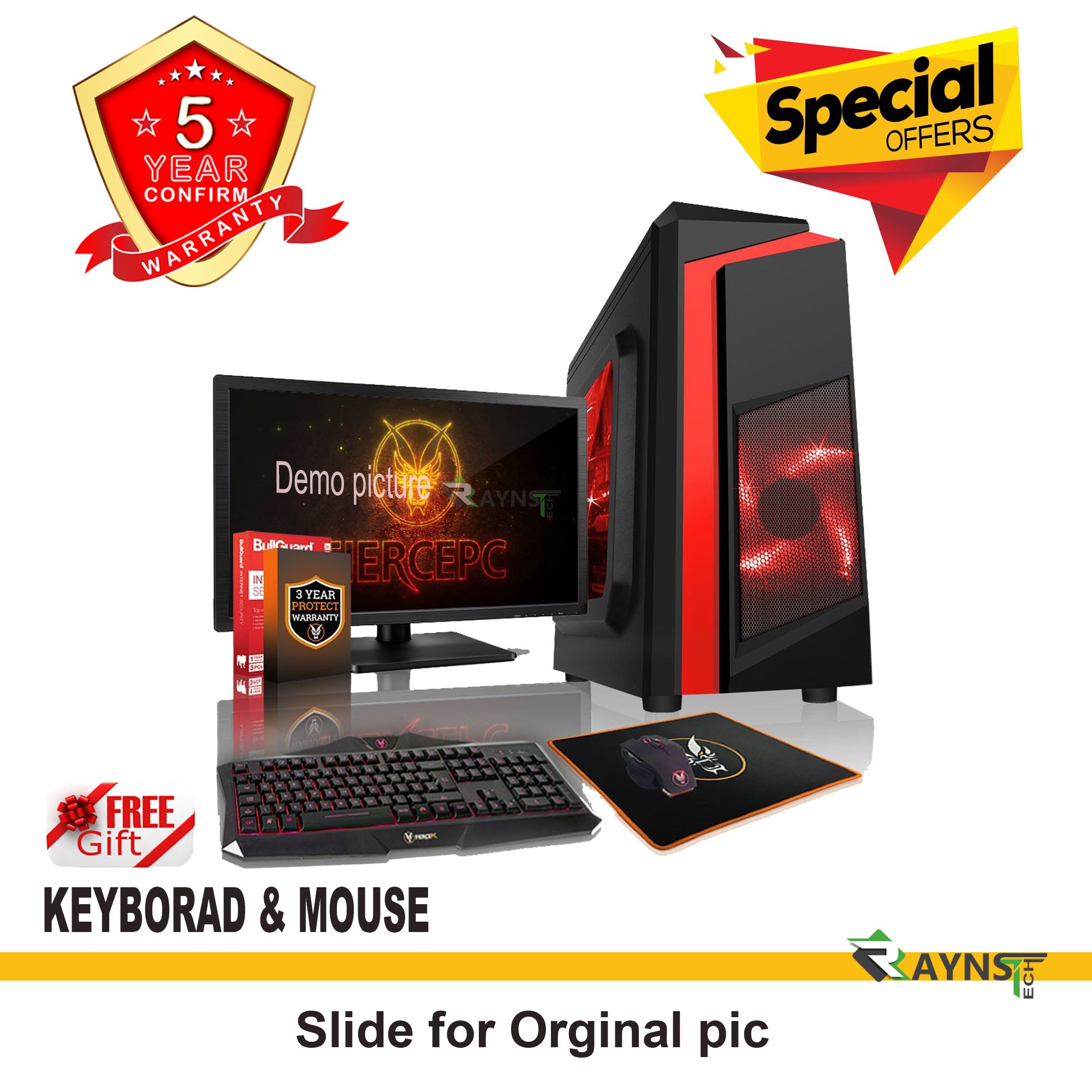 Intel Core i3 RAM 8GB HDD 500GB Graphics 2GB Built in Gaming PC Win 10 64 Bit  'Monitor 17 inch'  Brand New Full Desktop Computer 2021