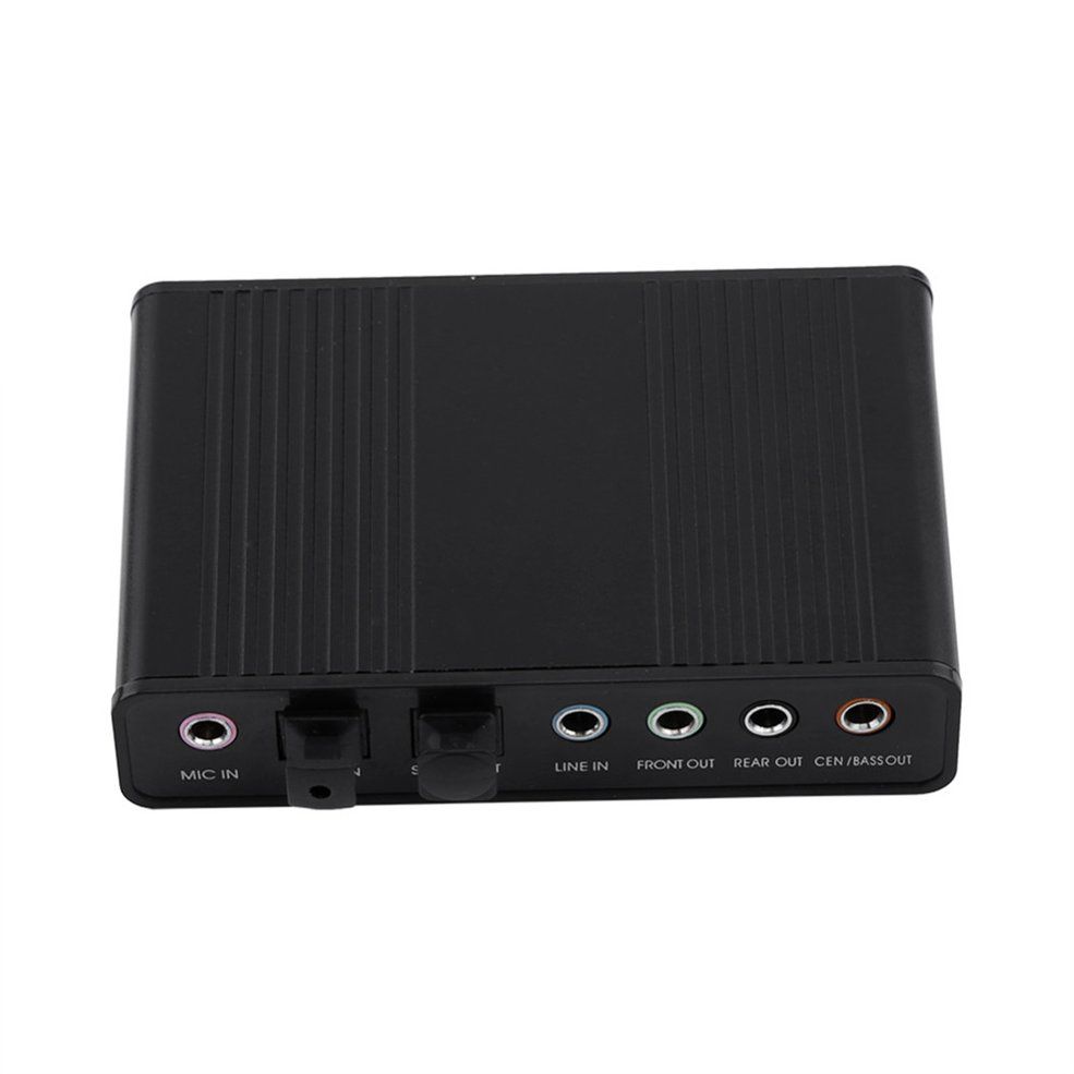 Audio Output Adapter External Sound Card 6 Channel 5.1 SPDIF USB Optical Card - Black