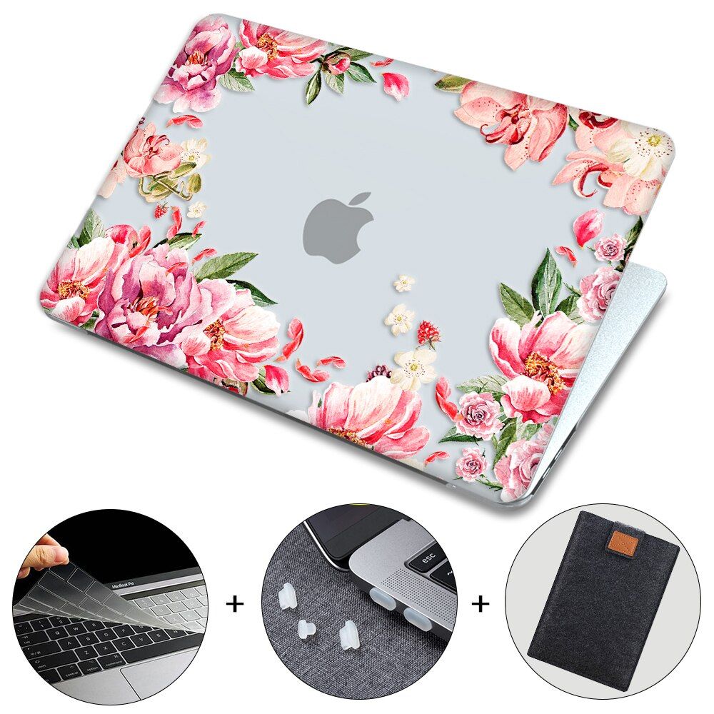 MTT Floral Crystal Laptop Case For Macbook Pro Air 11 12 13 15 16 inch funda 2020 Laptop Cover coque a2289 a2251 a2179 a2141
