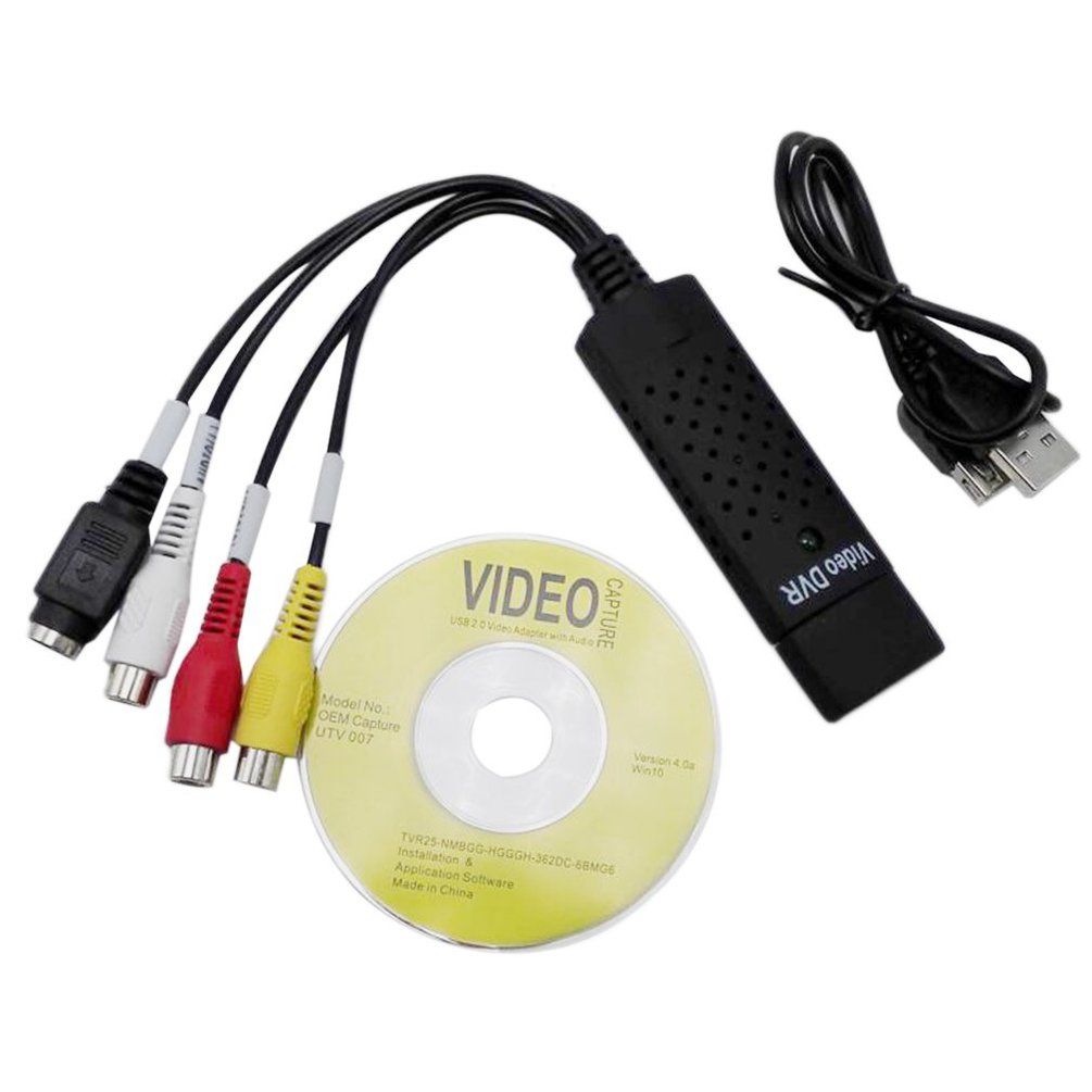 Black USB 2.0 Video Capture Card Converter PC Adapter TV Audio DVR VHS