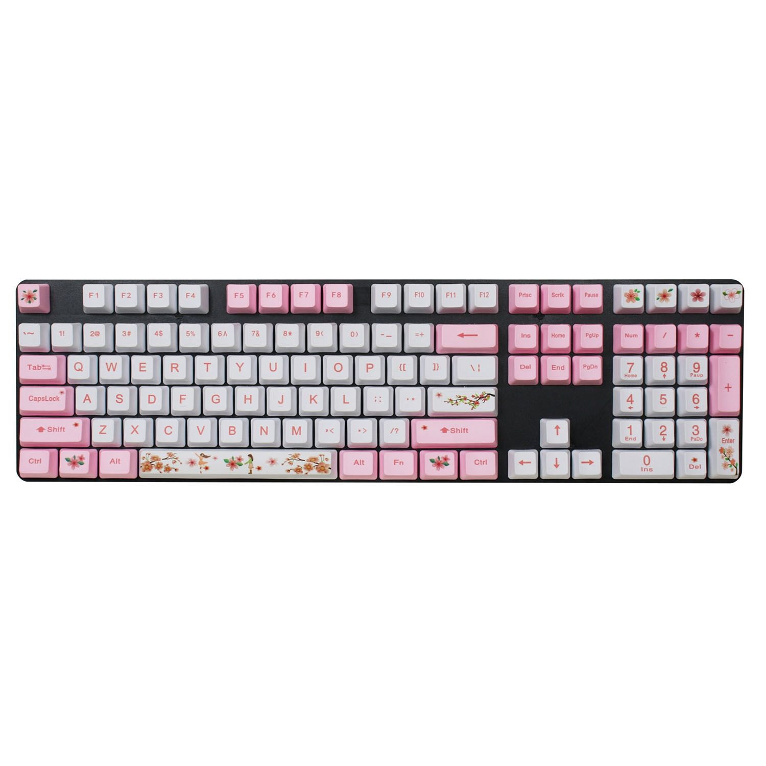 SPYSELF 108 Keys PBT Keycaps Dye-Sublimation Pink Key Cap Mechanical Keyboard Keycap for Readson GANSS IKBC WP