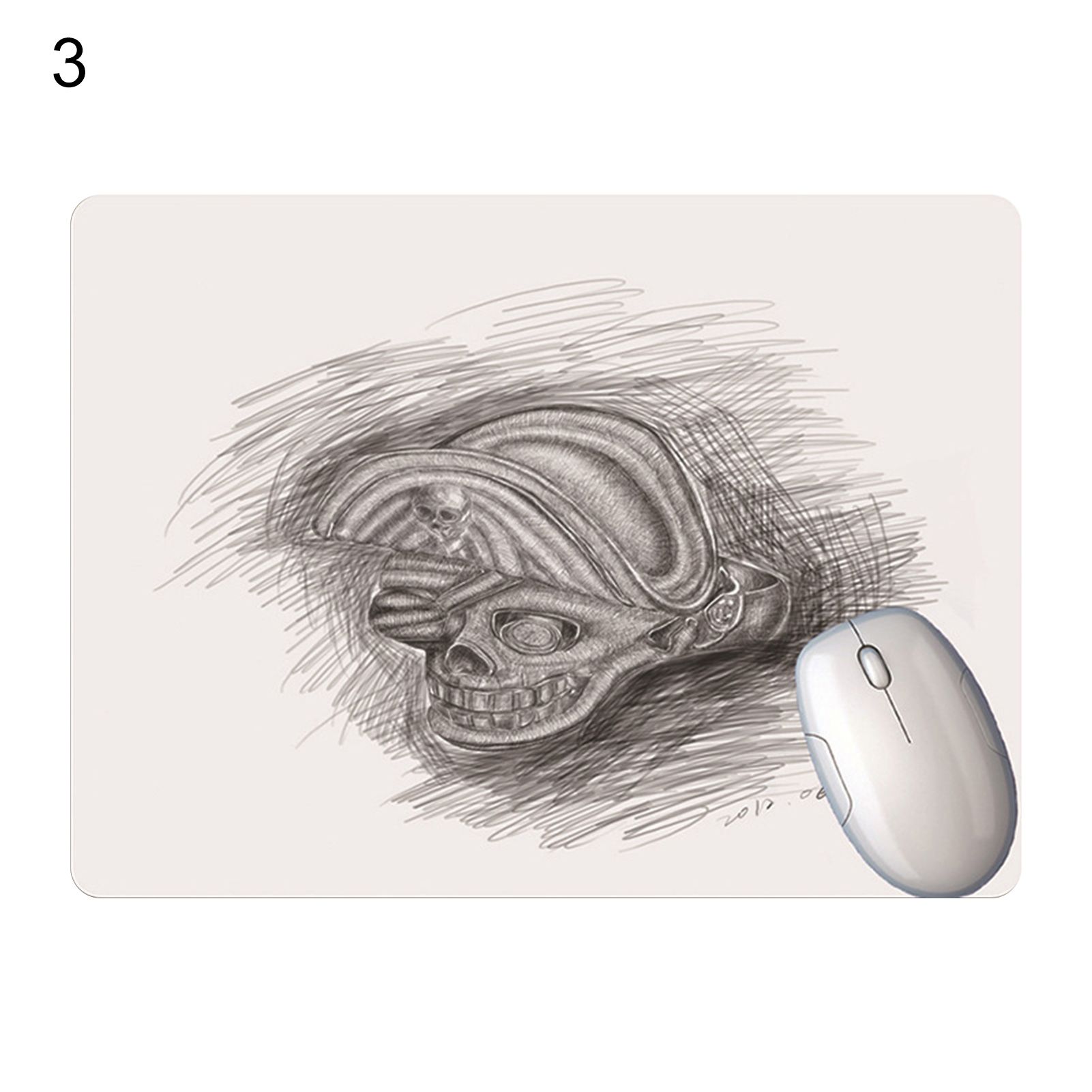Mouse Mat Foldable Colorful Skull Head Pattern Desk Mouse Mat Wrist Rest