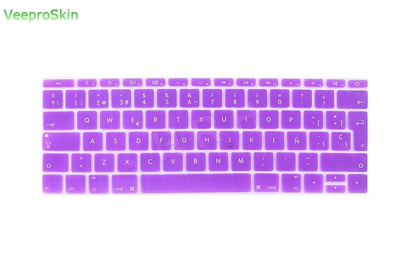 For Macbook 12 Inch A1534 For Mac Pro 13  A1708 ( No Touch Bar) And Spanish Keyboard Cover Silicone Skin