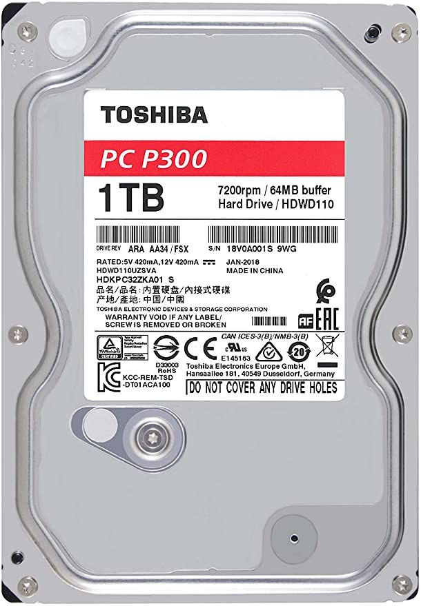 TOSHIBA P300 1TB/2TB INTERNAL HARD DRIVE 3.5" SATA 7200RPM (Channeled product)
