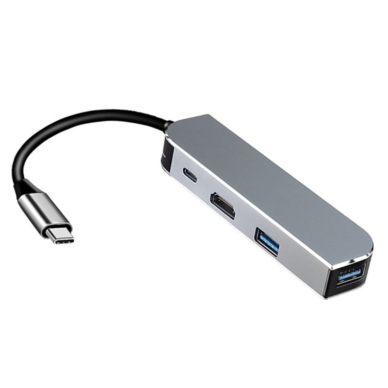 BRADOO- 4-In-1 Docking Station Type-C HUB USB3.0X2+PD+ Compatible with HDMI for Computer TV Adapter