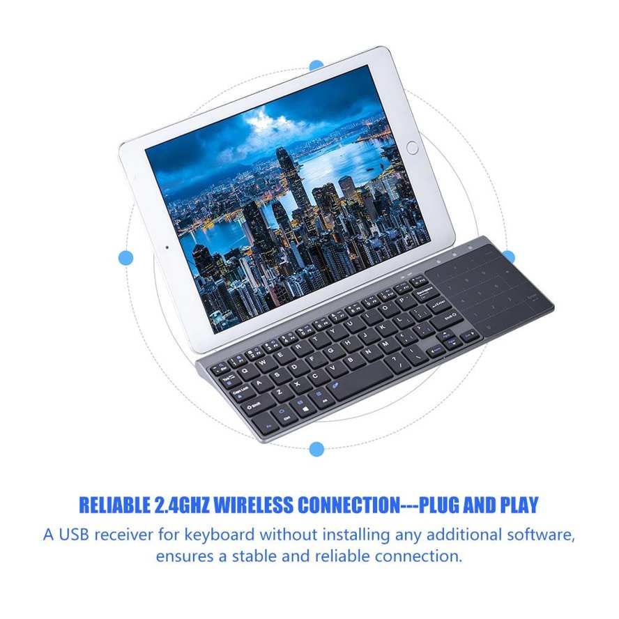 1200DPI Mini Smart Energy Saving Keyboard 2.4G Handheld Slim Wireless for Laptop