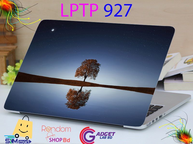 LPTP - 927 Tree with moon Laptop Sticker Laptop Skin Sticker & Laptop Skin for laptop Back Side Decoration