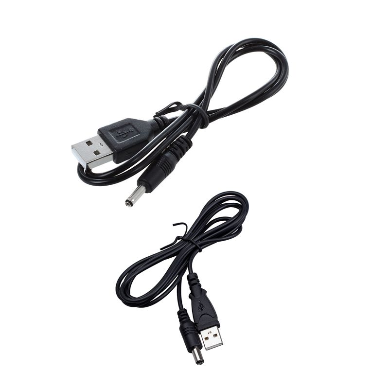 USB to 5.5mm / 2.1mm 5V DC Barrel Jack Power Cable & 3.5mm x 1.3mm Black USB Cable Lead Charger Cord power source