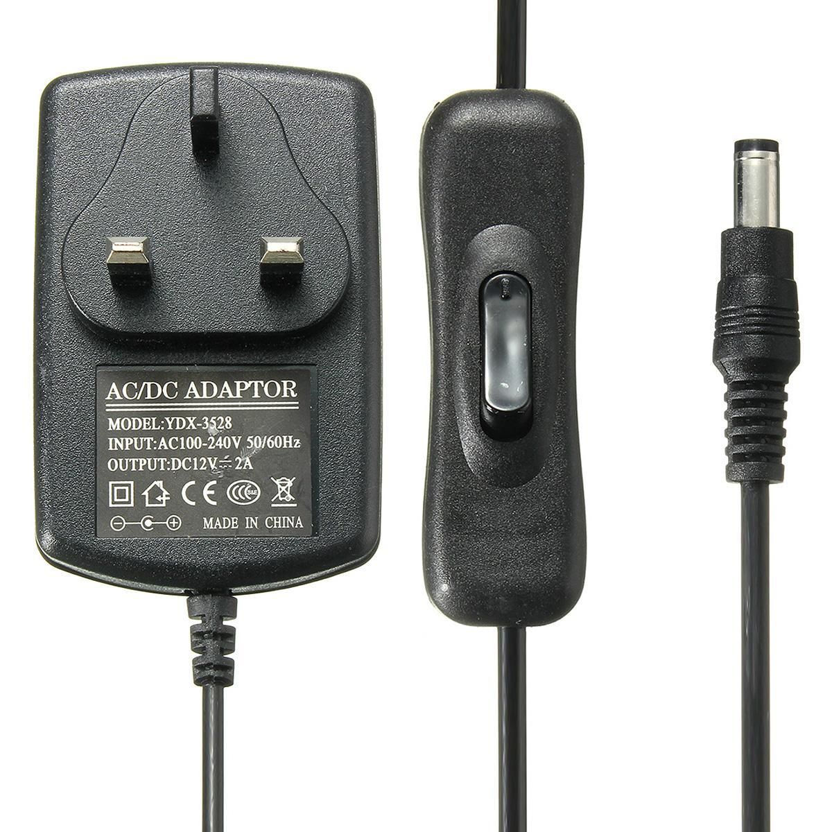 AC 100-240V To DC 12V 1A 12W Power Supply Adapter Switch For Computer LED Strip Light UK Plug