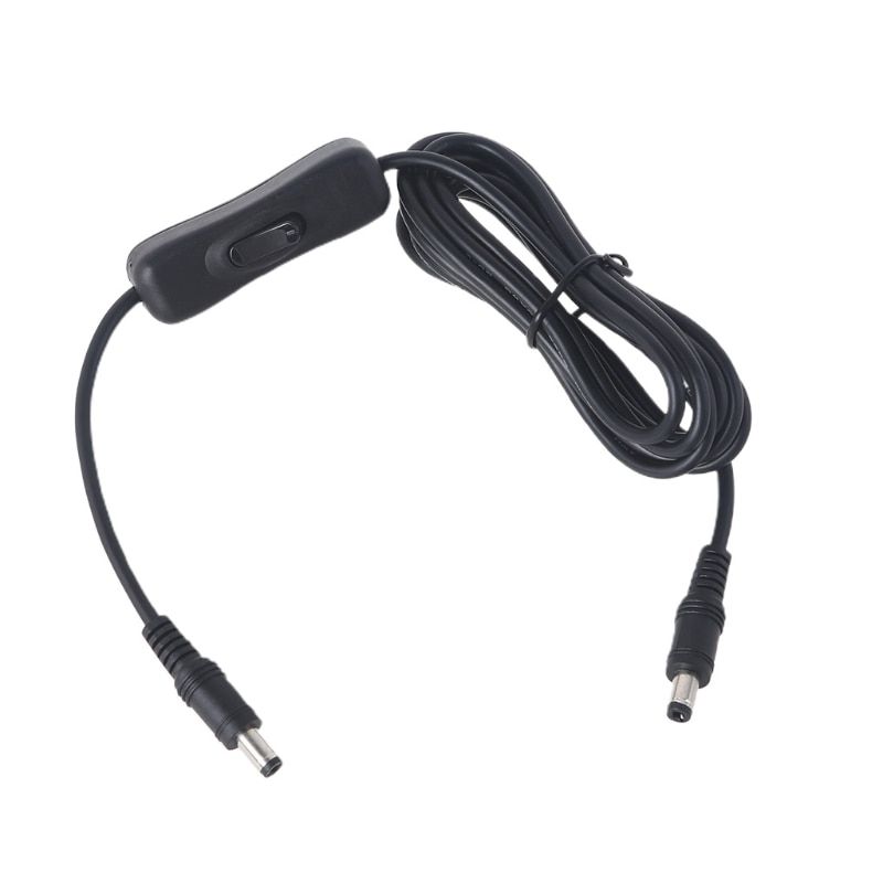 270B Portable  5.5x2.1mm Power Cable Compatible with  Male to Male Power Cord with  Switch  for CCTV/LED/ Car/ Monitors Etc 200CM