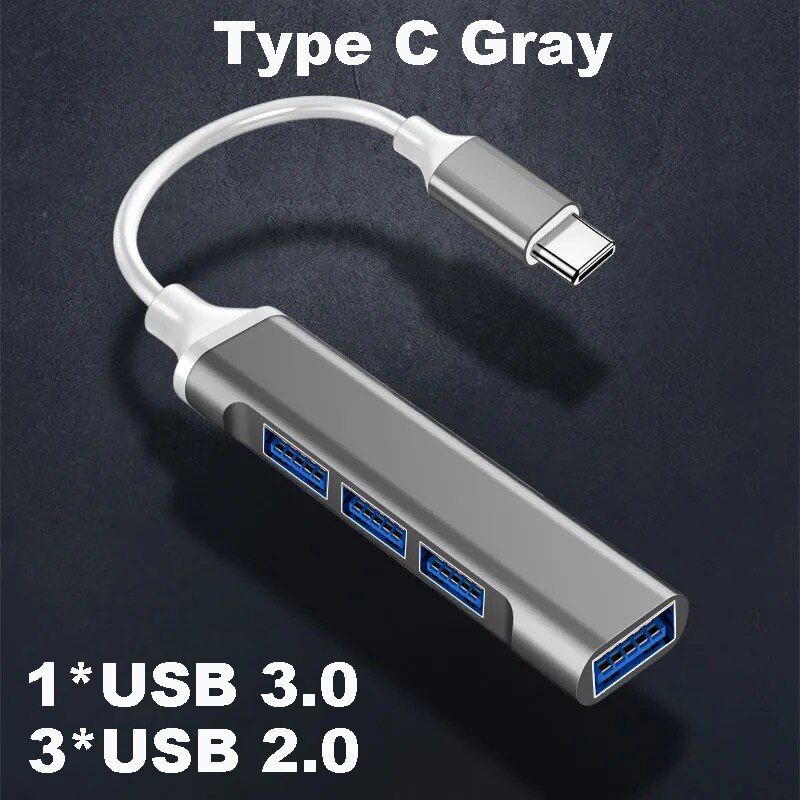 4 Port Usb Hub 3 0 Type C Splitter Cable Usb C Otg Hub Adapter for Macbook Air Pro Imac Lenovo Xiaomi Computer PC Accessories