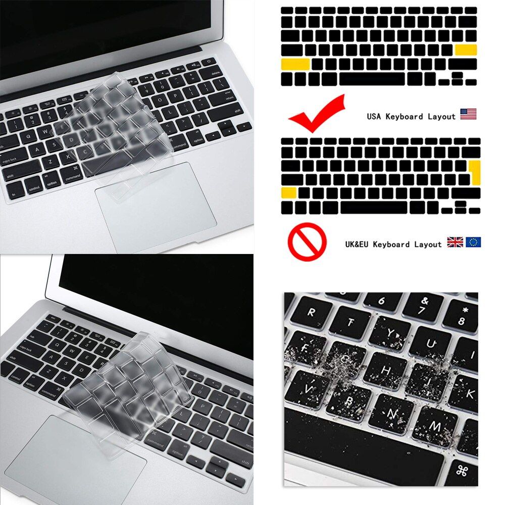 Laptop Keyboard Film for Apple Macbook Air 13" A1369 A1466/Pro 13" A1278 A1425 A1502/Pro 15" A1286 A1398/Macbook White A1342