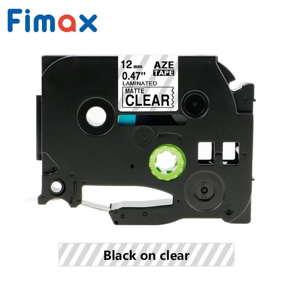 Fimax 6Color TZe-231 TZEM31 Label tape Compatible Brother p-touch TZeM31 TZ M32 12mm Black on Matt Clear Label Maker Compatible for Brother P Touch Printer PT-D200 ,GL-H105 ,PT-H110, PT-P750W ,PT-P700 ,PT-H101C