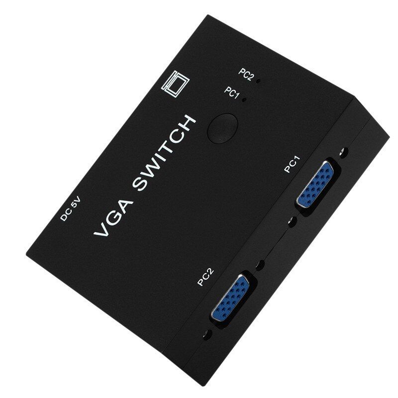 2-Port VGA Monitor Sharing Switch Box Video Selector 2 In 1 Out for HDTV PC Office GK99
