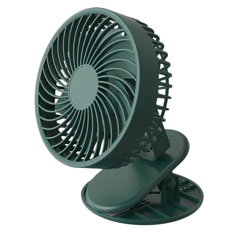 WT-F46 Clip Fan, USB Charging Mini Portable Desktop Clamp-Type Silent Fan for Home and Office(Green)