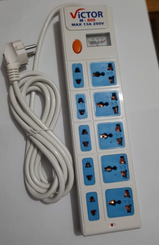 Fireproof Heavy Duty 10 points Multiplug. 2 Meter. M-605