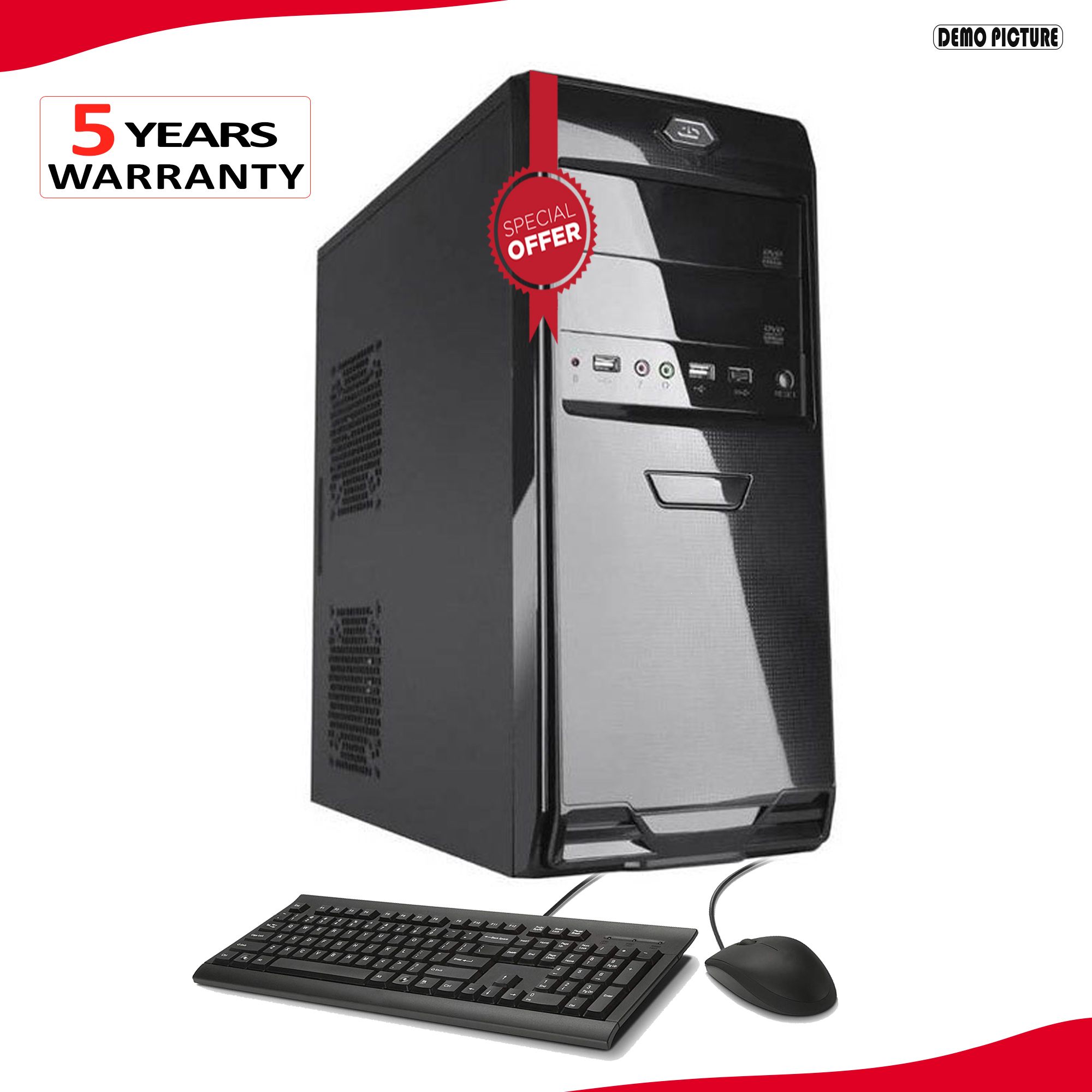 Intel Dual Core RAM 4GB HDD 500GB Intel HD Graphics for All Official Work Desktop Computer