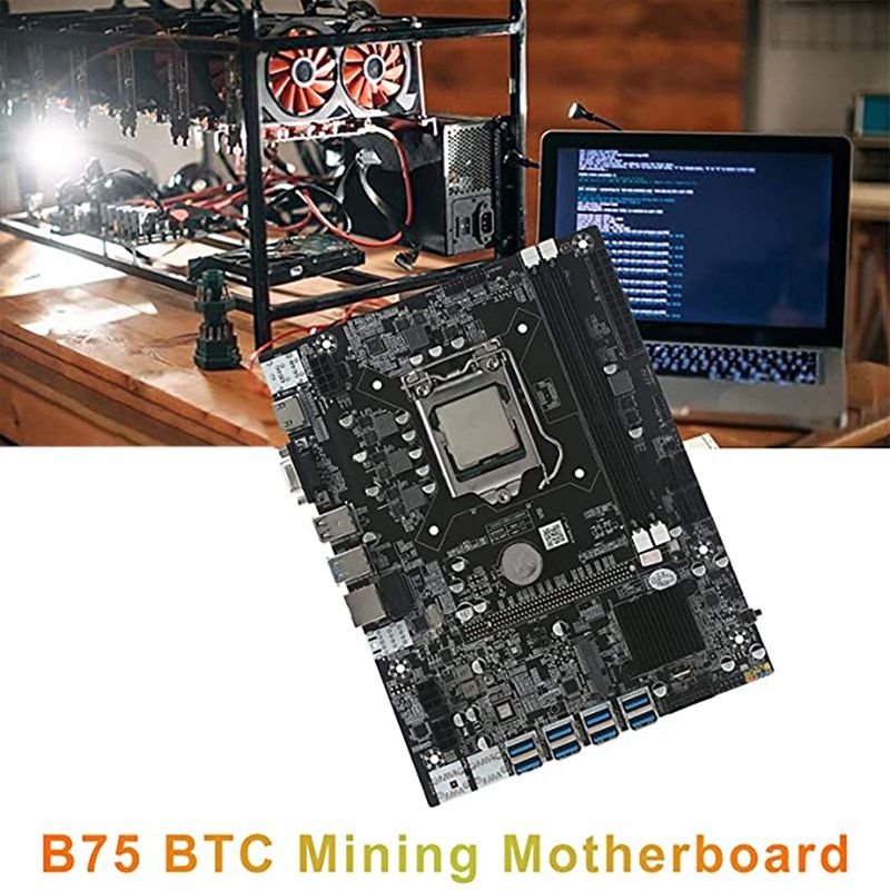 BTC Mining Motherboard+G540 CPU+4PIN to 6PIN Power Cable+SATA Cable