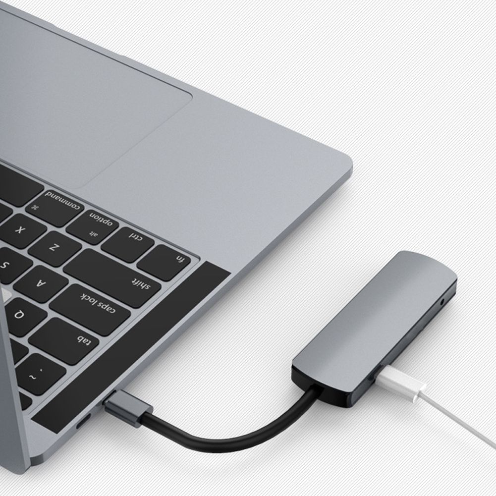 Type-C to HDMI 6-in-1 Multifunctional HD Docking Station USB3.1 HUB with PD Charging