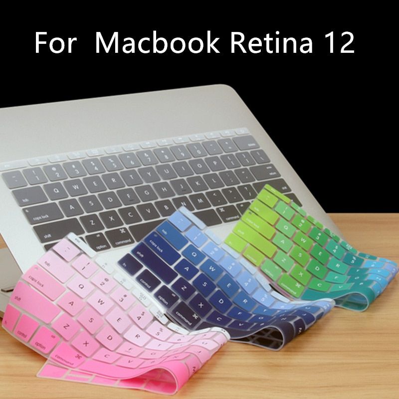Zimoon Gradient Color Silicon Keyboard Cover Laptop Skin Notebook Protector For Apple For Macbook Retina 12