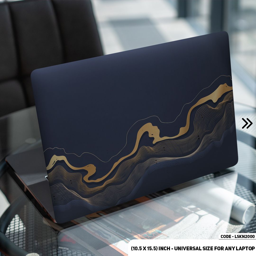 LSKN2000 - Liquid Marble Texture Blue Laptop Skin Decal Sticker For Any Kind of Laptop Waterproof Removable Laptop Sticker (10.5X15.5) - Handy Commodity