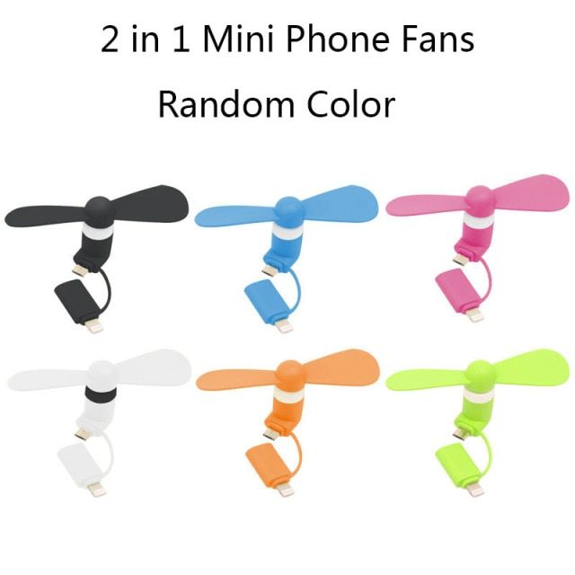 3 IN 1 Portable Solf Cell Phone Mini USB Fan Cooler for Android Type C Micro iPhone Mobile Phone USB Mini Fan Cellphone Cooling
