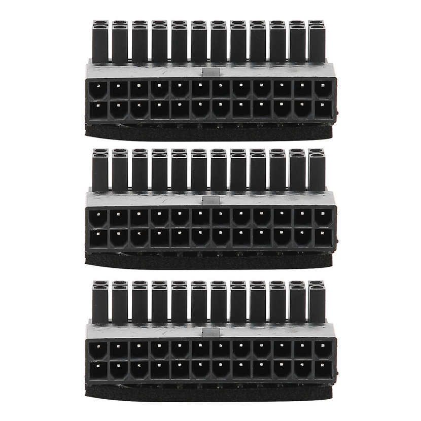 Motherboard adapter 3PCS motherboard power connector 24P 90 degree pivot DIY accessories installed interface steering head