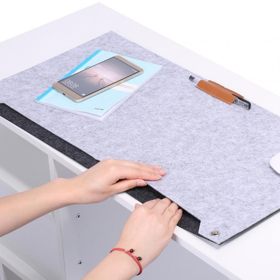 Multifunctional office desk pad, felt, office desk, mouse pad, mat, storage organizer, table pad, gray, new.