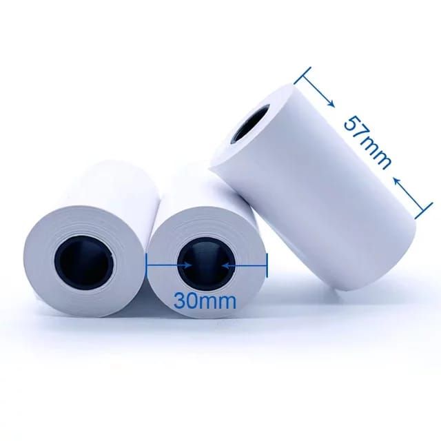 10pcs 57*30mm Thermal Paper Rolls for 58mm POS Printer, Receipt Printer, Mini Thermal Printer - White