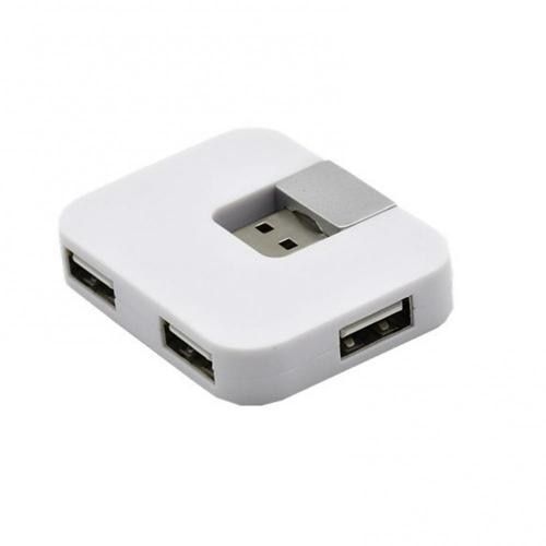 NEW USB Rotatable 4 Ports USD2.0 Data Cable Hub Splitter with U Disk for Car Laptop PC for Xiaomi Mi5 Mi6 Huawei Samsung（white）