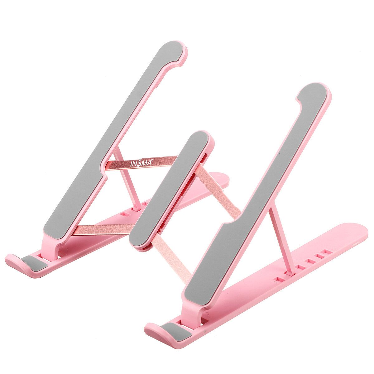 laptop parts INSMA P1 Pro Foldable ABS Laptop Stand Non-slip Rubber Adjustable 6 level Height Cooling Foldable Notebook Holder with Storage Bag