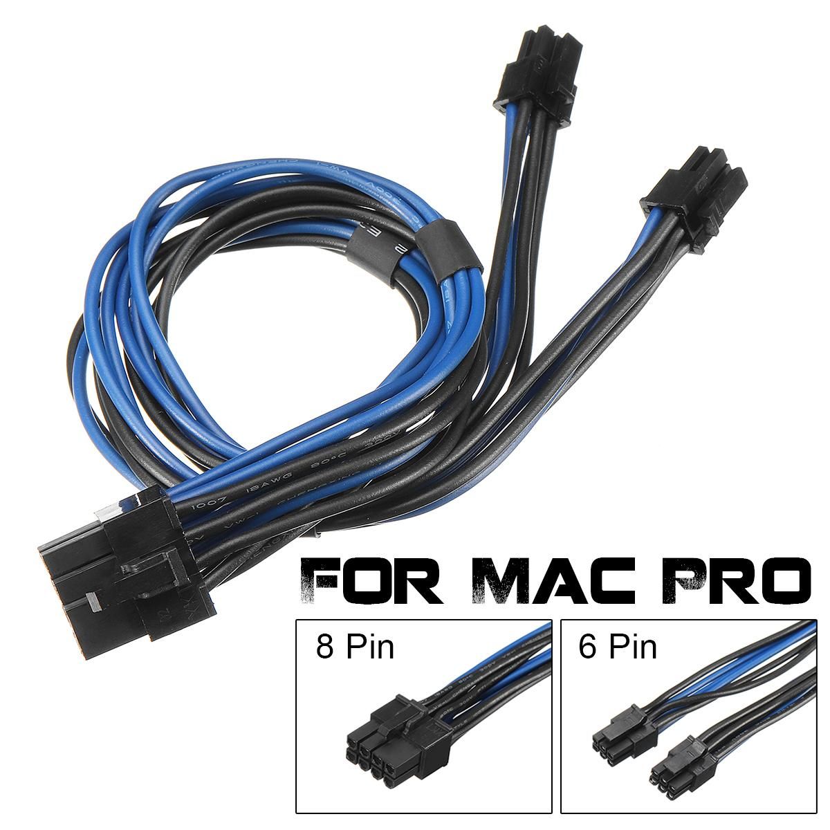 18AWG Dual Mini 6 Pin Male To 8 Pin PCI-e Power Cable For Mac Pro Video Card
