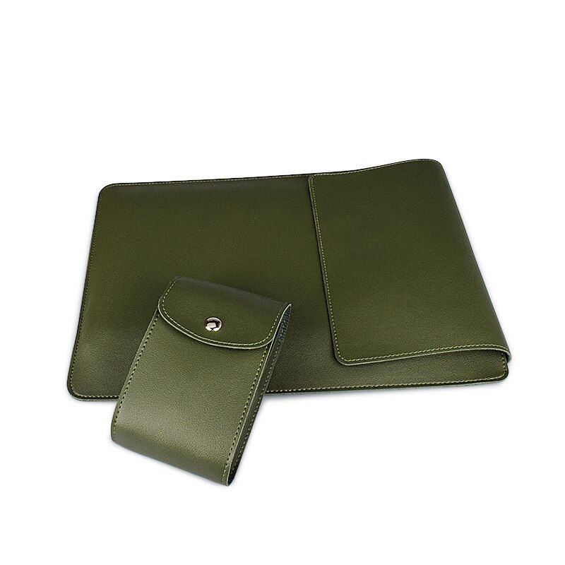 Multipurpose Laptop Bag Case for Macbook Air Pro PU Leather 13/14 inch Notebook Cover Laptop Sleeve Bag with Stand Mouse Pad