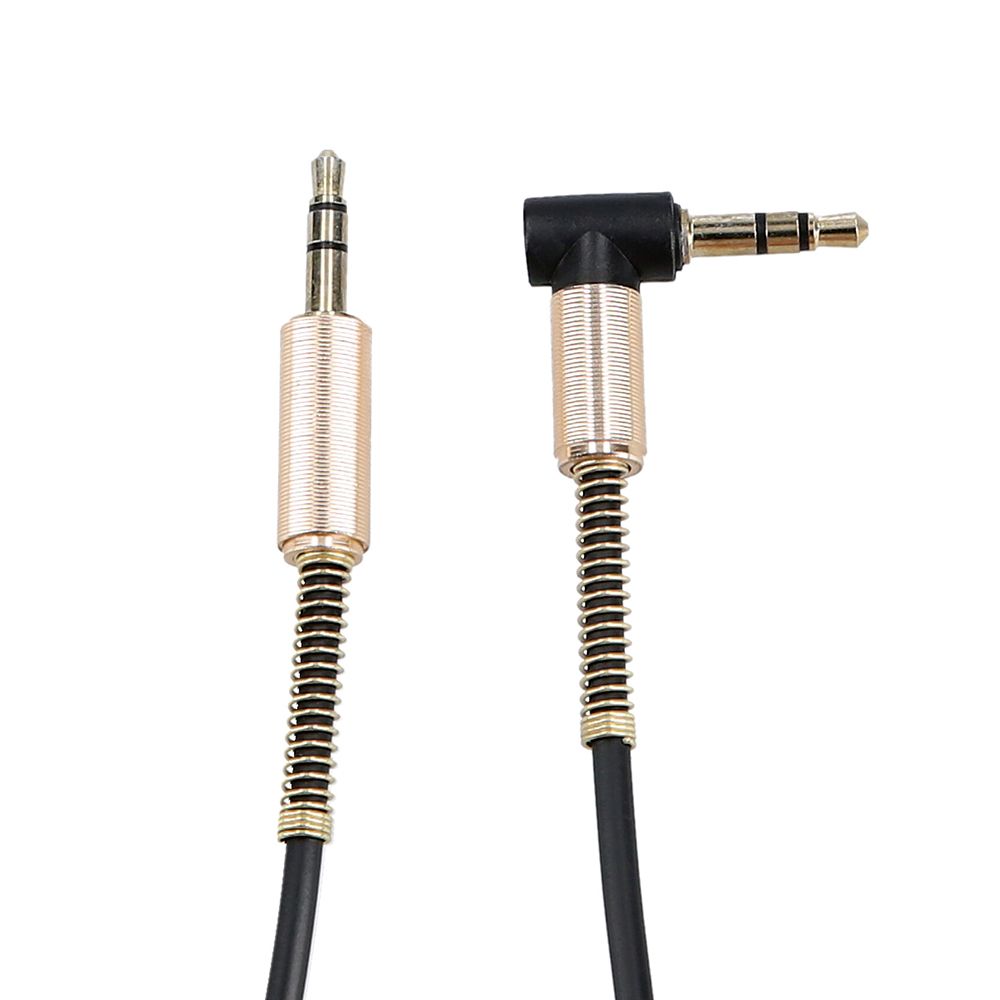 3.5mm Male to Male Car Connection Line Computer Mobile Phone Earphone Audio Box Amplifier Adapter Line Straight to Bend Red 1m