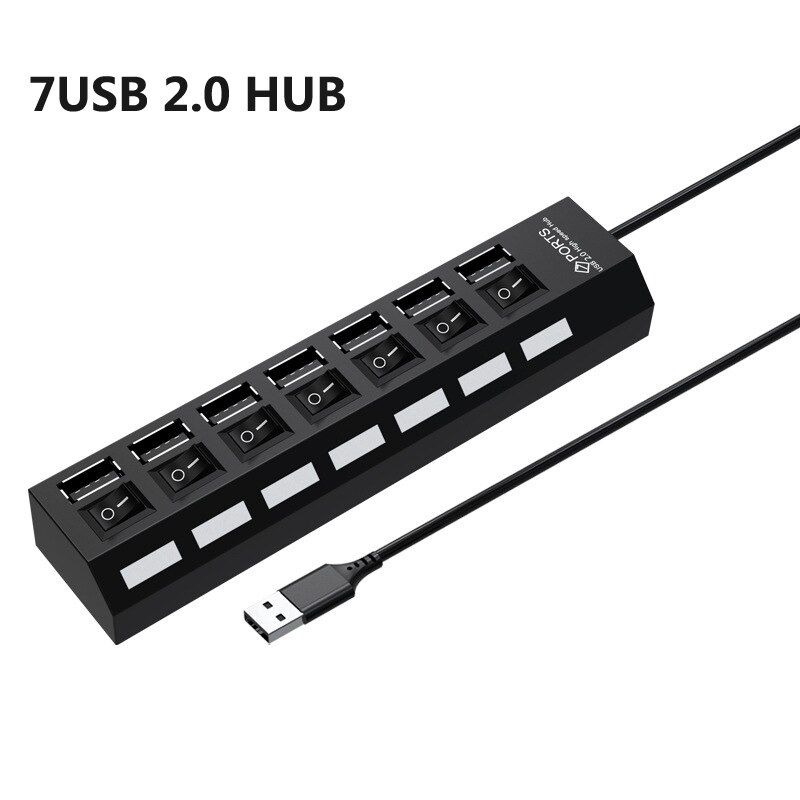 7 USB Hub Multi USB station 4 Port QC3.0 HUB Power Adapter 4/7 Ports Multiple Expander 3.0 USB 4 Hub with Switch For PC