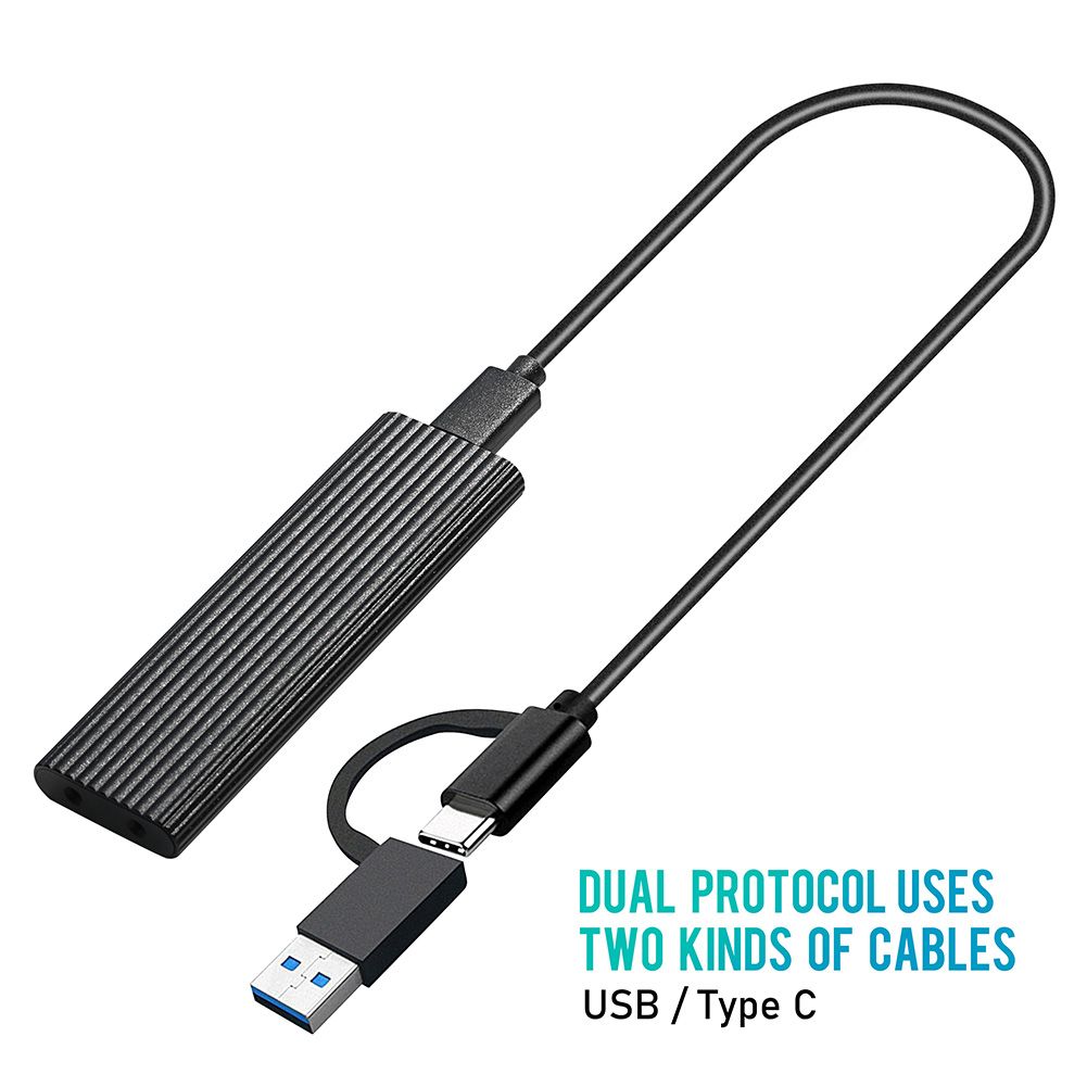 10Gbps M.2 SSD to USB 3.1 Enclosure M.2 NVME/NVME Case Adapter Kit HD External Hard Drive Chassis HDD Enclosure Geartronic