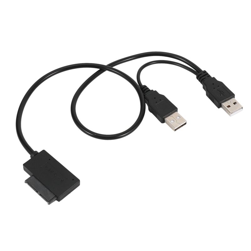 2X Slim SATA Cable USB 2.0 to 7+6 External Power for Laptop SATA Adapter Converter Support Window Xp/7/8/10 Mac OS EM88