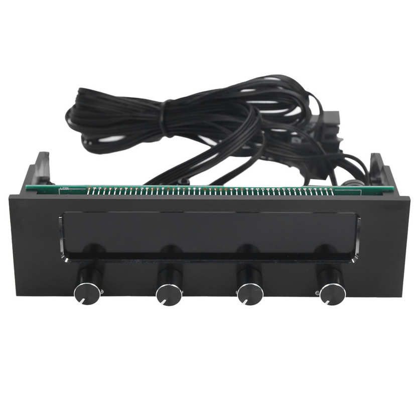 Chenmeng La STW‑6041 Fan Controller for Computer CPU Multifunctional 4-Channel Front Panel LCD Display