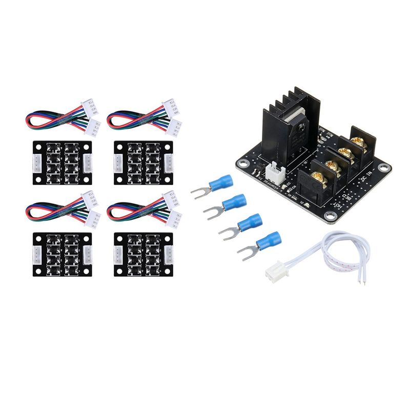4PCS TL-Smoother V1.0 Addon Module & 1x Heated Bed Expansion Power Module Mos Tube for Prusa I3 Anet A8/A6