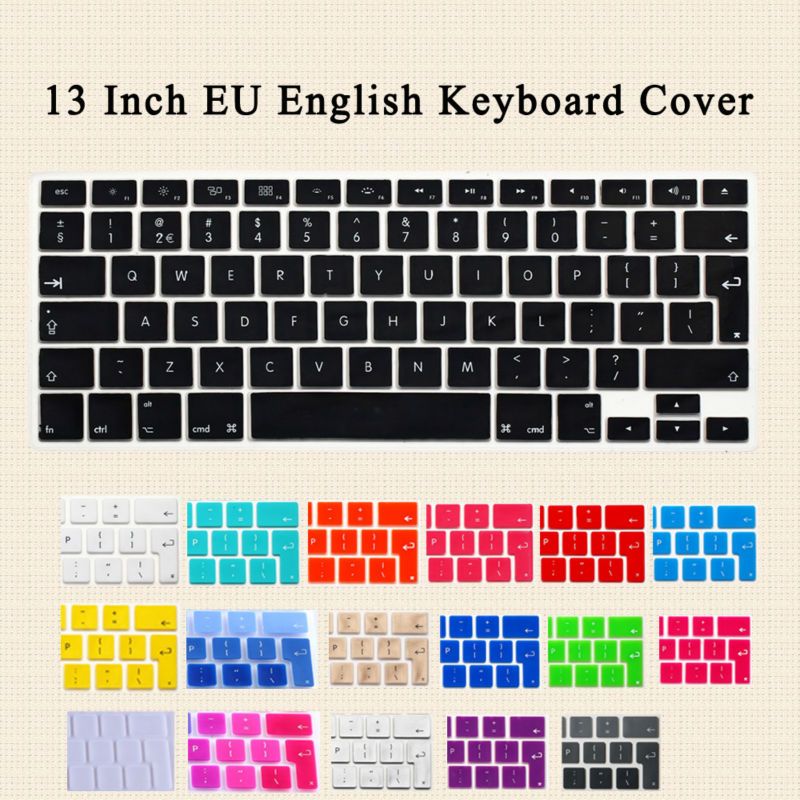 For Apple Macbook Air 13 Inch Keyboard Cover Film Translucent EU English Alphabet Silicone Keyboard Cover For Pro 13 15 Retina