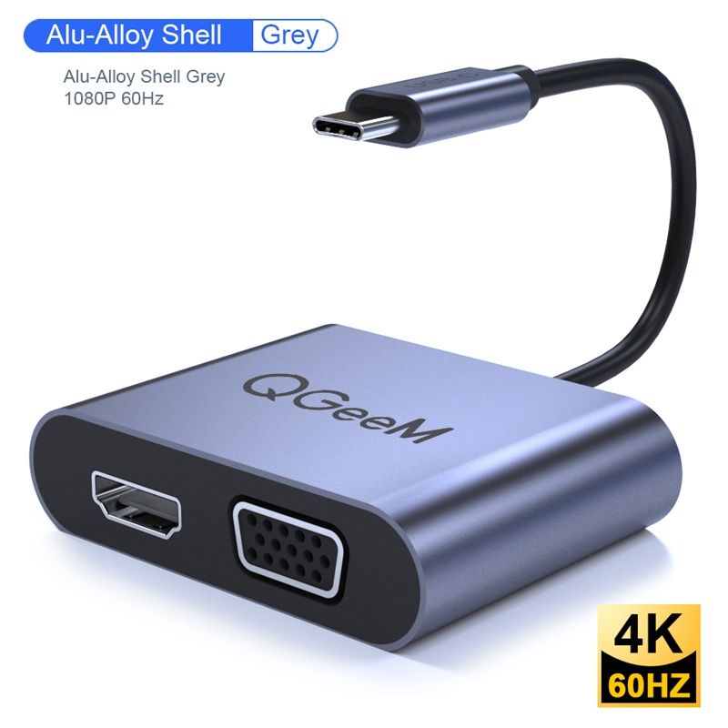 QGEEM QG-UH02-1 HDMI & VGA FEMALE GREY CONVERTER