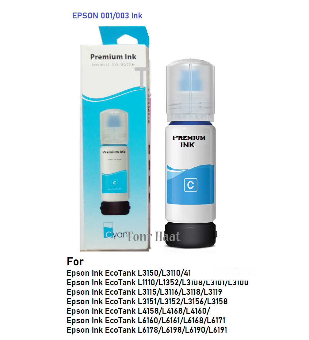 001/003/004 Cyan Ink for Printer L3110, L3150, L4150