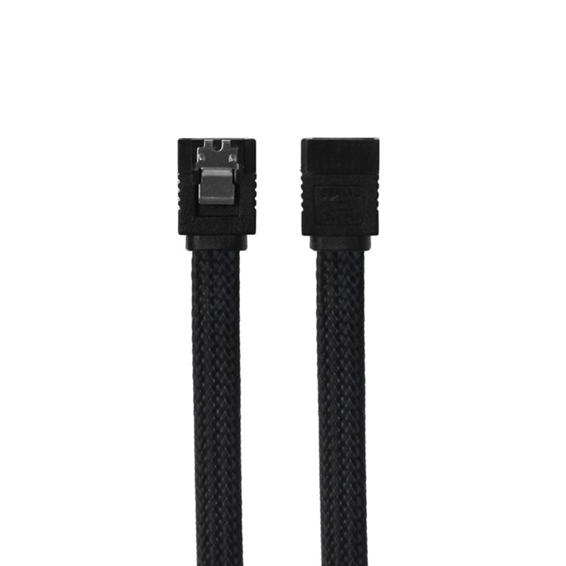 50CM SATA 3.0 III SATA3 7pin Data Cable 6Gb/s SSD Cables HDD Hard Disk Data Cord with Nylon Sleeved Premium Version(Black)