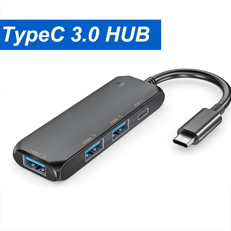 Type-C 3.0 HUB Splitter Adapter With 4 Ports With Charging Slim USB Extender For PC Laptop Computer Accessories Cable Adaptors（USB 2.0 HUB）