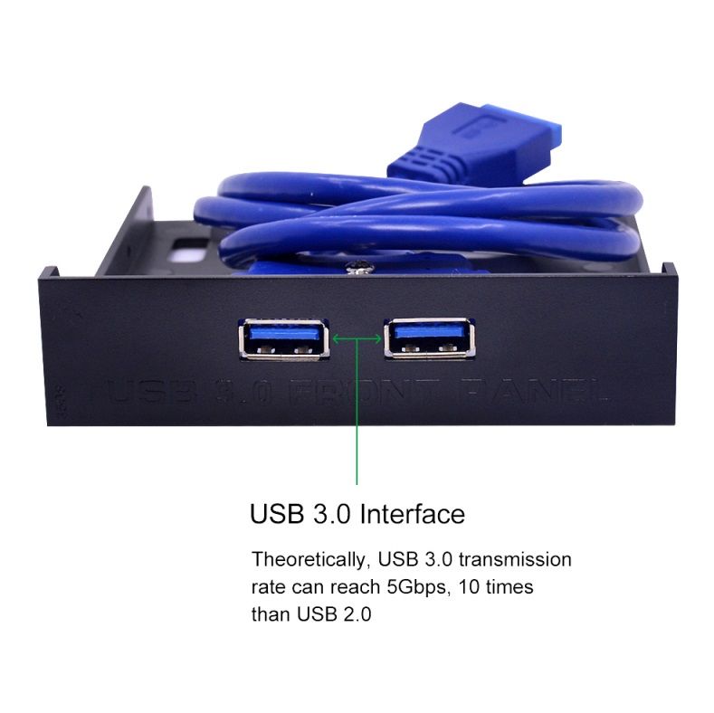 Yfashion USB3.0 Floppy Drive Front Breadboard 3.5-Inch 19pin urn Usb3. 0 Dual-Port DIY Expanding One plus wo
