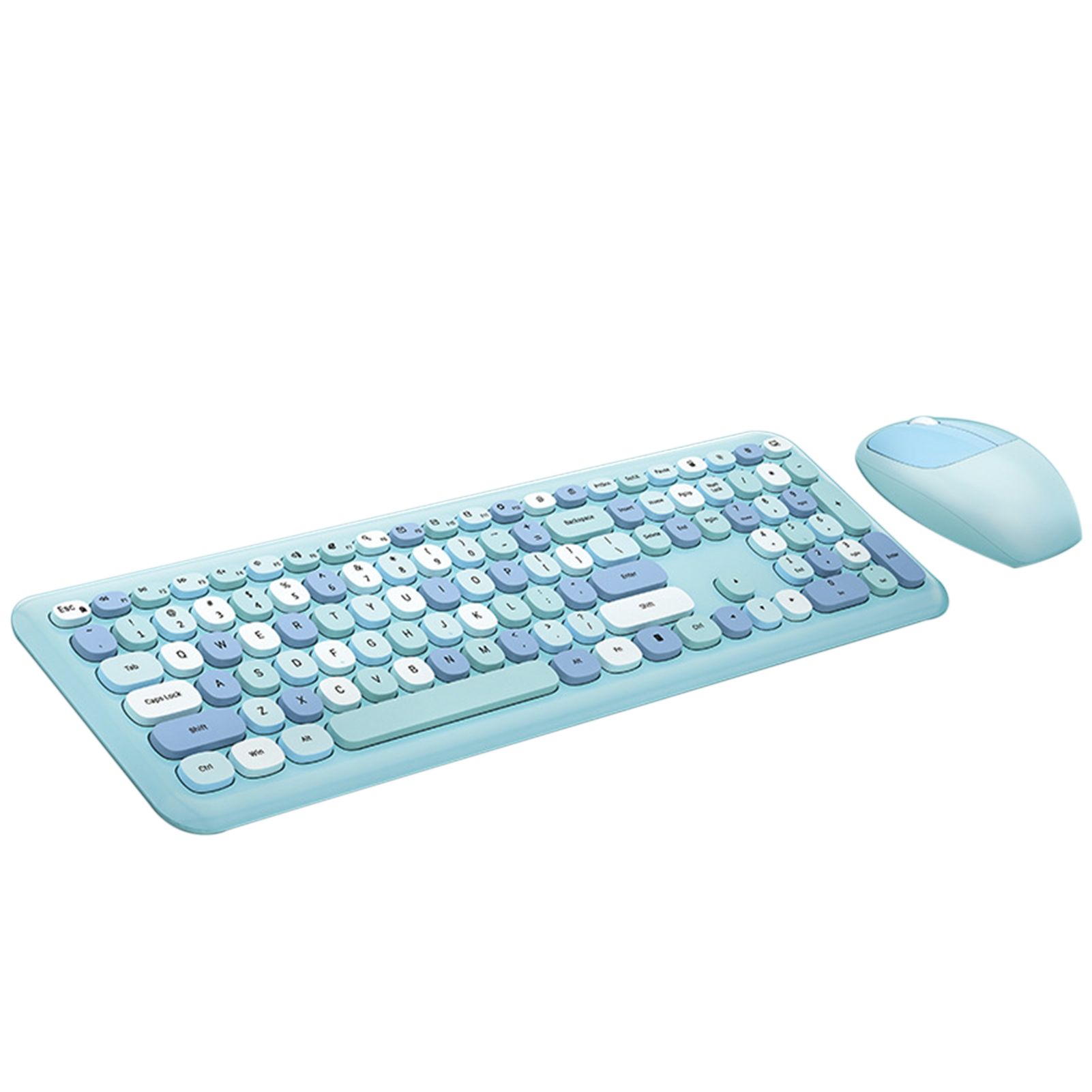 GreenForest MOFII 1 Set Wireless Keyboard Colorful Mute 2.4G 1600DPI Optical USB Mouse Computer Accessories for Office